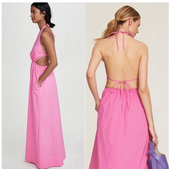 STAUD Apfel Pink Maxi Dress XS - Picture 3 of 5
